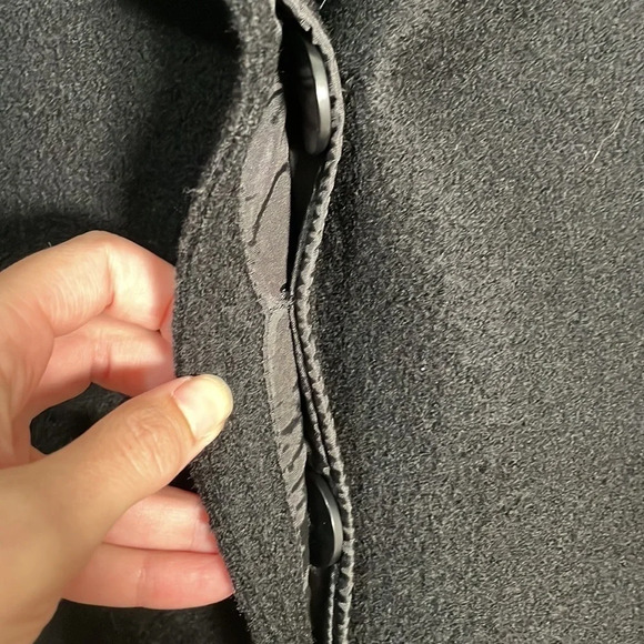 HILARY Radley 100% Wool Coat Black Size 6 Oversized Collar - Picture 5 of 9